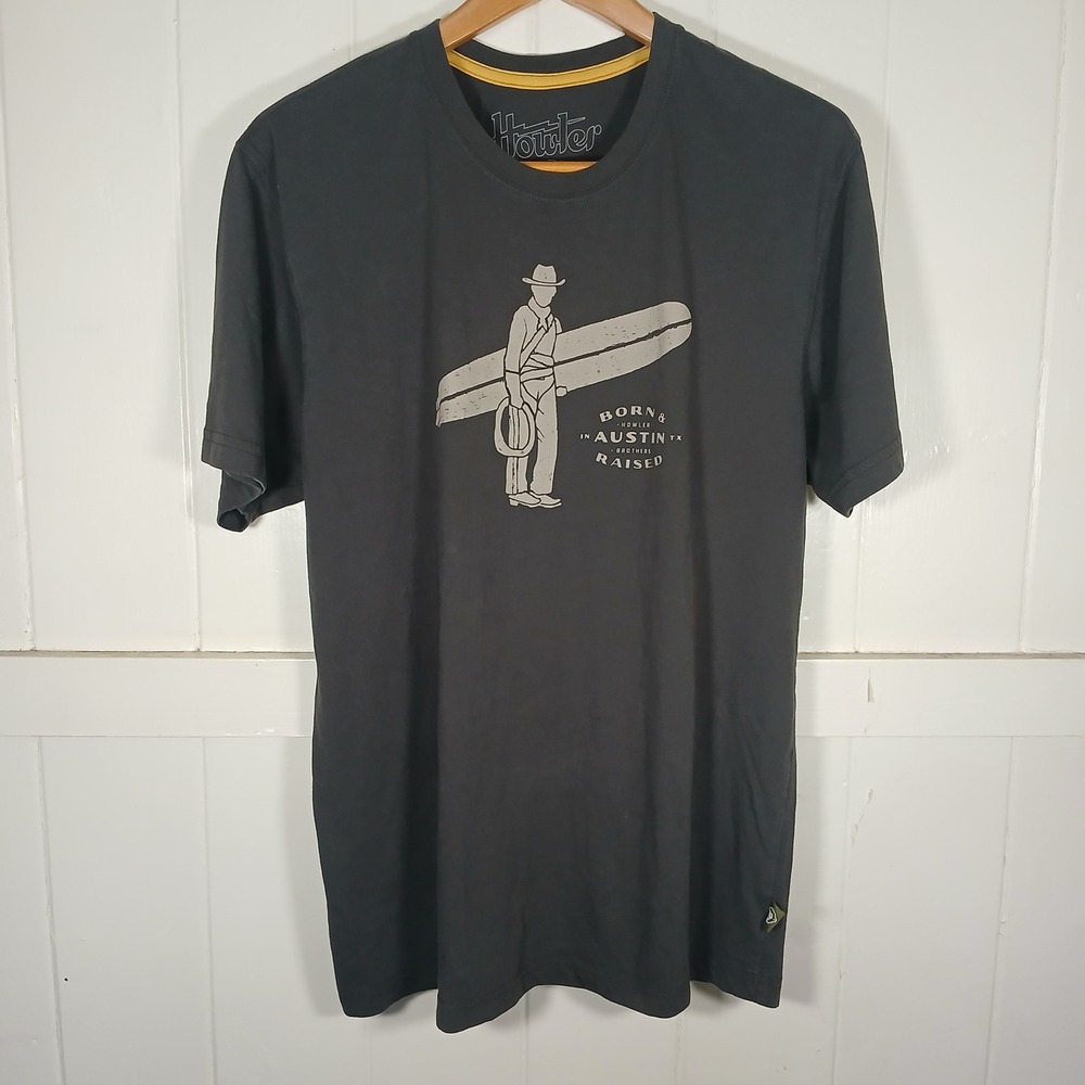 Howler Brothers T-Shirt Mens Large Gray Austin TX Surf Cowboy Graphic Tee